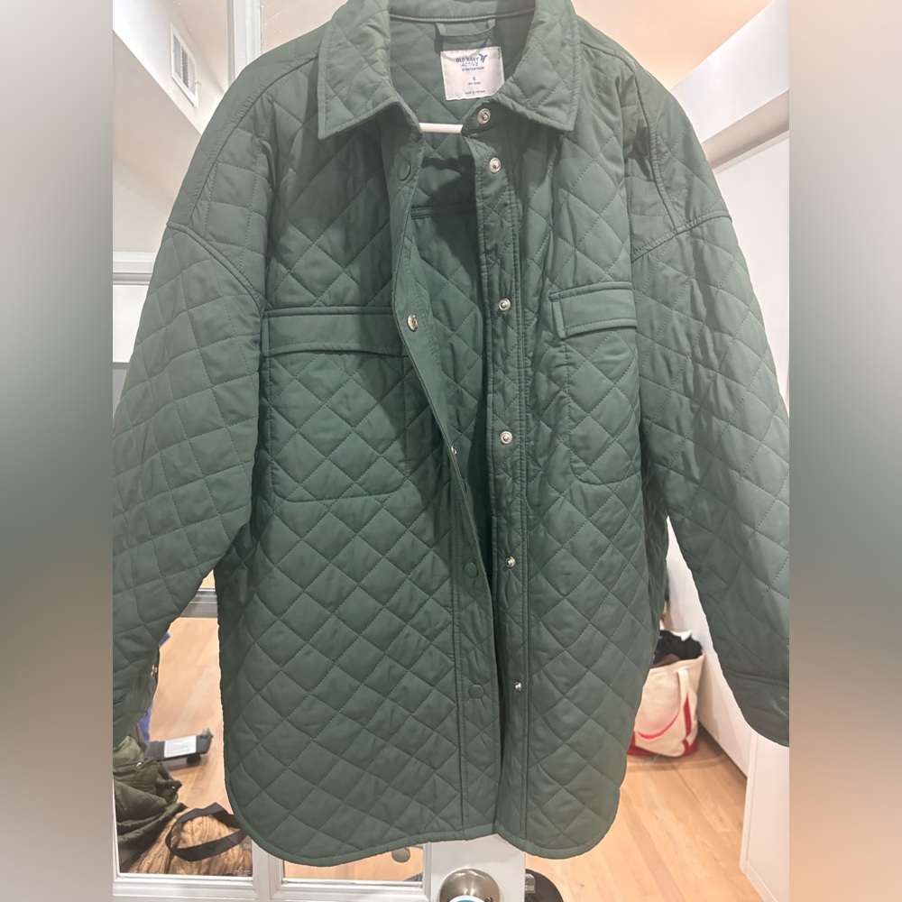 Old Navy Quilted Green Jacket Coat
